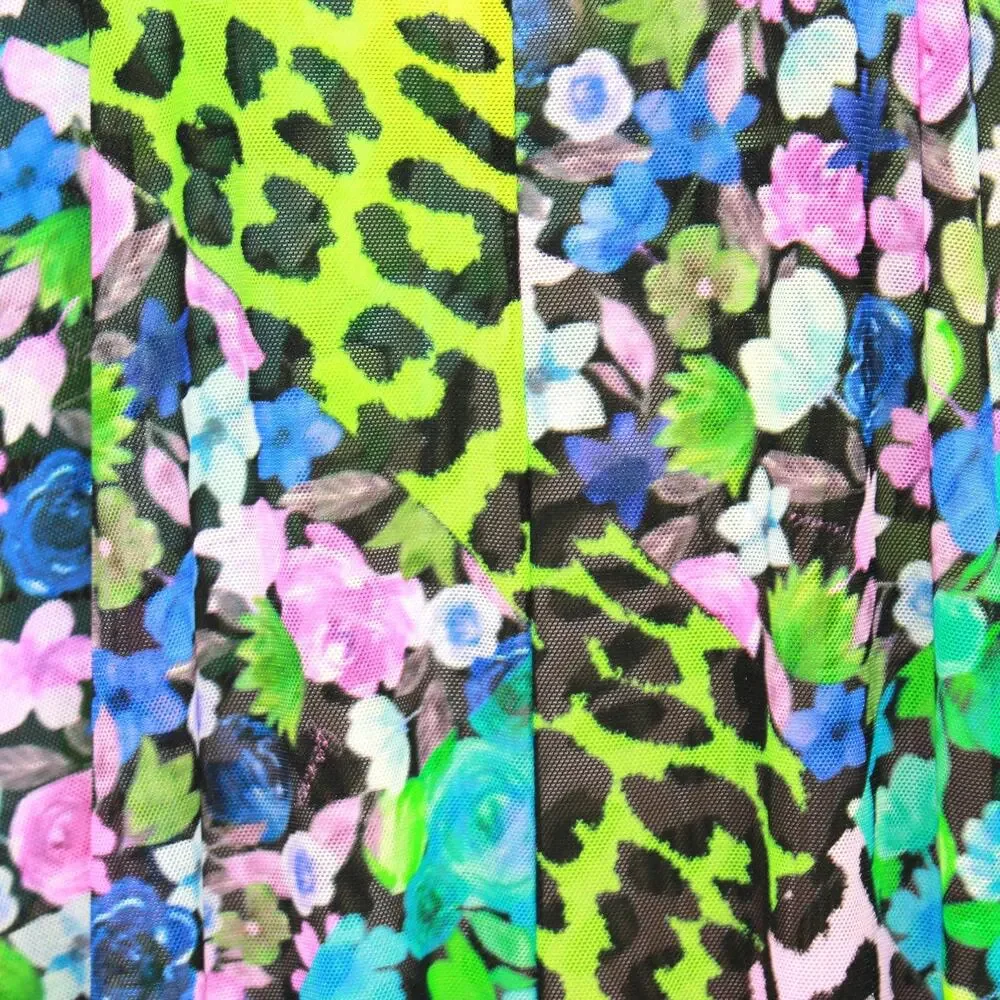 ParadeGanni Vintage 80's Animal Print Patchwork Jumpsuit Catsuit Slit Disco L